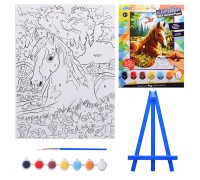 Раскраска по номерам 17х23 см "Лошадка в поле"