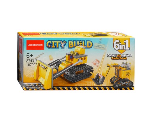 Конструктор "Гусеничный бульдозер" (107 дет.) в коробке