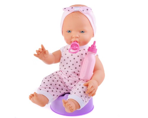 Пупс "Весёлый" (35 см) с соской, бутылочкой и горшком (в пакете)