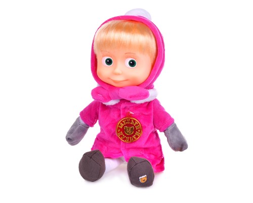 Мягкая игрушка "Маша" 29см. "Маша и Медведь" в зимней одежде (пласт. лицо)