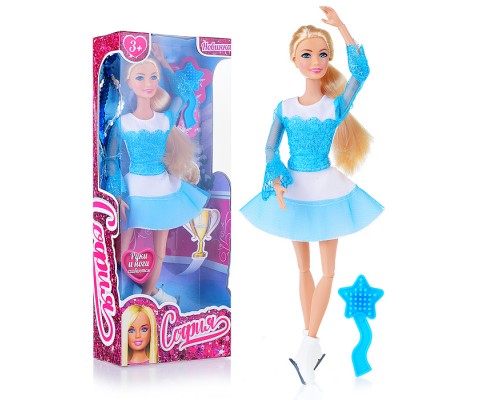 Кукла София 29 см, фигуристка (в комплекте: расческа, коньки, лента) в коробке