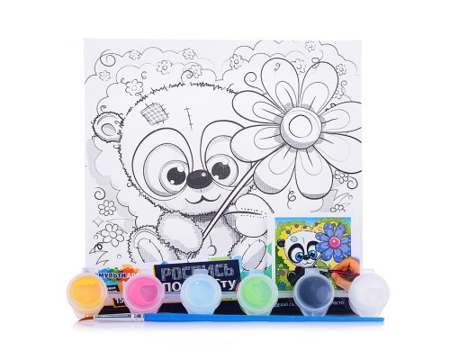 Холст по контуру 15х15 см "Панда"