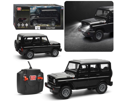 Машина UAZ Hunter 30 см, р/у (свет, черный) в коробке