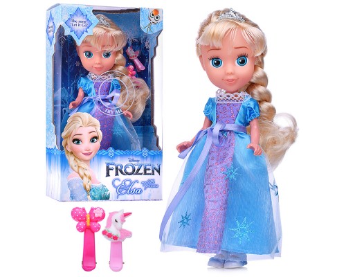 Кукла 25 см озвуч, Эльза, свет (амулет, руки и ноги сгиб, акс.)