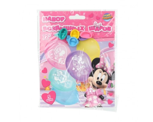 Латексные шары - набор 5 шт. "Микки маус" монохром