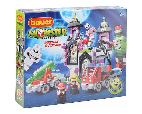 Конструктор 824 "Дом с привидениями" пушкой, машиной, 3-мя охотниками "Monster blocks"