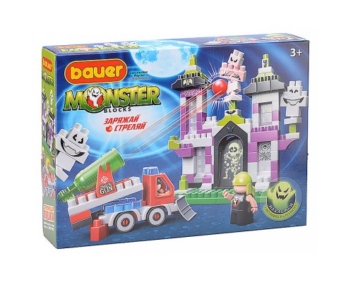 Конструктор 823 "Дом с привидениями" машиной-пушкой и 2-мя охотниками "Monster blocks"