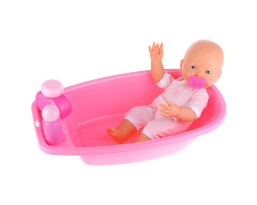 Пупс "Весёлый" (35 см) с соской и набором для купания (в пакете)