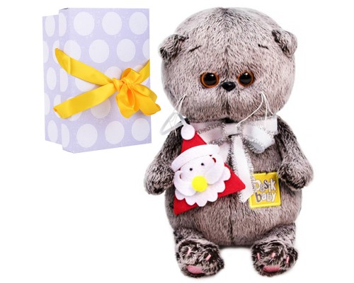 Кот Басик BABY с игрушкой Дед Мороз