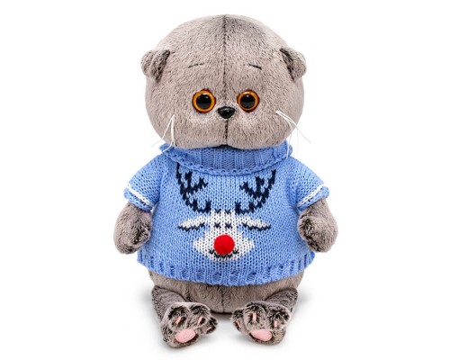 Кот Басик BABY в свитере с оленем