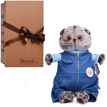 Кот Басик в комбинезоне "Деним"