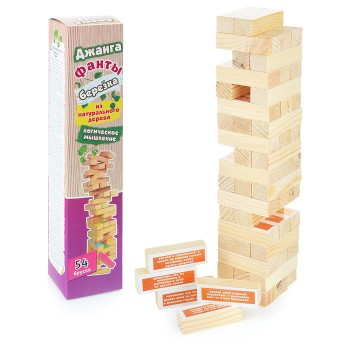 Настольная игра "Джанга-фанты березка" большая (из натурального дерева)