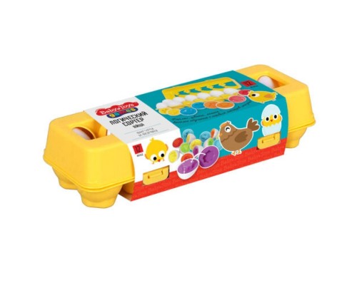 Игра настольная логический сортер "Яйца" Фигуры и формы 12 штук