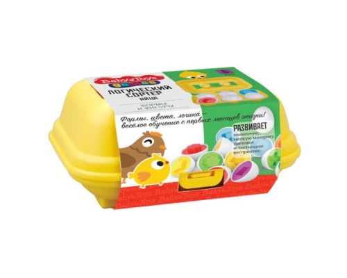 Игра настольная логический сортер "Яйца" Формы и фигуры 6 штук