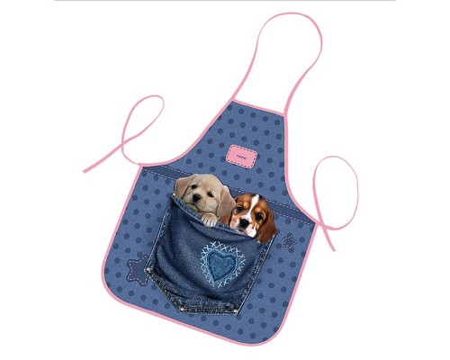 Фартук для труда 53,5х44,5см без нарукавников "Собачки в кармашке" в индивидуальной упаковке