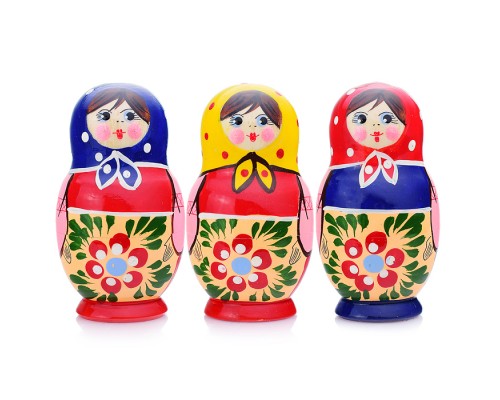 Матрешка 3 в 1 "Загорская роспись"/ окрашенная