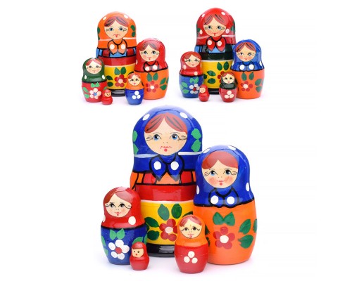 Матрешка 5 в 1 "Загорская роспись"/ окрашенная
