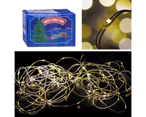 Электрогирлянда светодиодная Роса, 10 м, 100 ламп, теплый