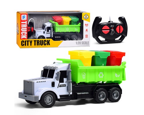 Машина "Мусоровоз" с контейнерами, р/у, 27 MHz, в коробке