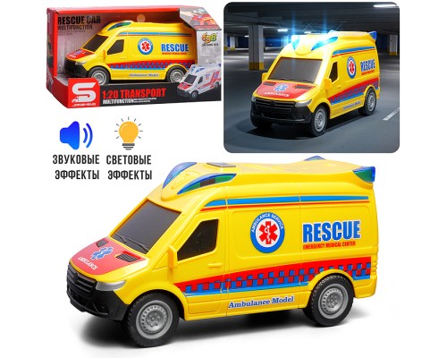 Машина "Спасательная служба" 1:20 (свет, звук) в коробке