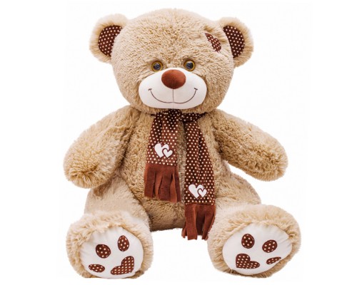 Медведь Тони с шарфом В85 кофейный
