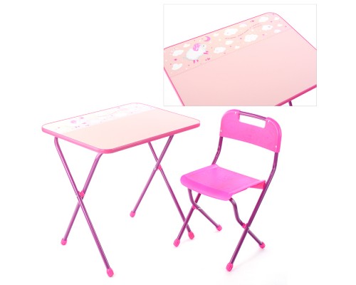 Комплект (стол+стул) (розовый)