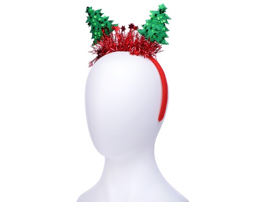 Ободок карнавальный "Ёлочки с мишурой" в пакете