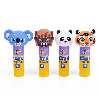 Клей-карандаш "ZOO" с фигурной крышкой, 9г