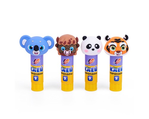 Клей-карандаш "ZOO" с фигурной крышкой, 9г