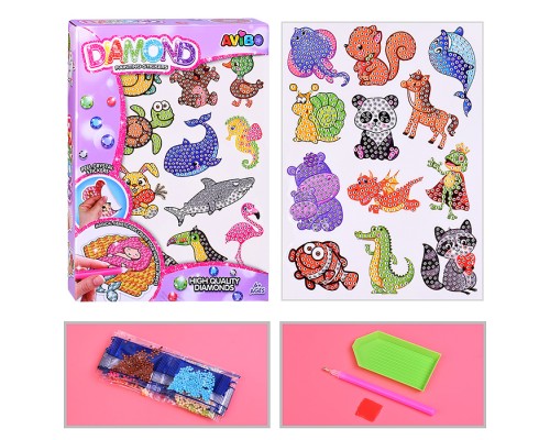 Мозаика алмазная "Животный мир" в коробке