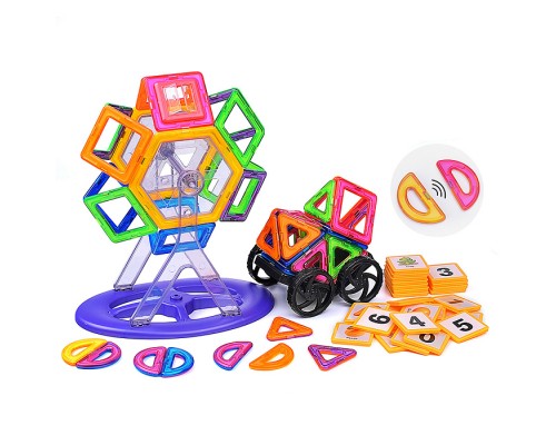 Конструктор магнитный, большой размер дет. (75 дет.), в пакете