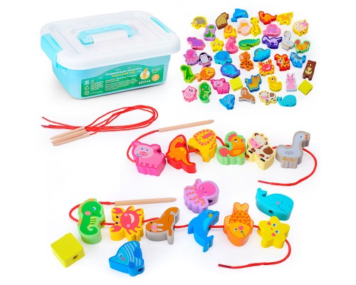 Шнуровка "В мире животных" 42 предмета