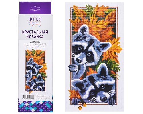 Кристальная (алмазная) мозаика 35.5х19 "Еноты"