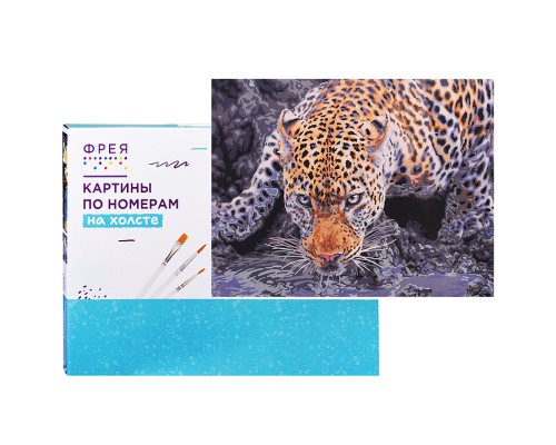 Набор для раскрашивания по номерам 40х30 "Взгляд хищника" (цветной холст)