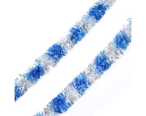 Мишура (6см*2м) серебро-синий