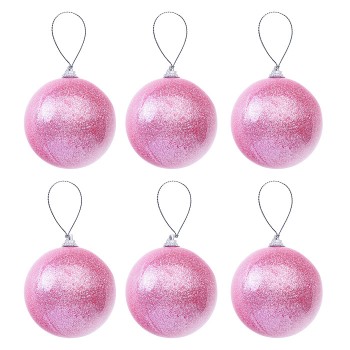 Набор елочных шаров (6см*6шт) розовый