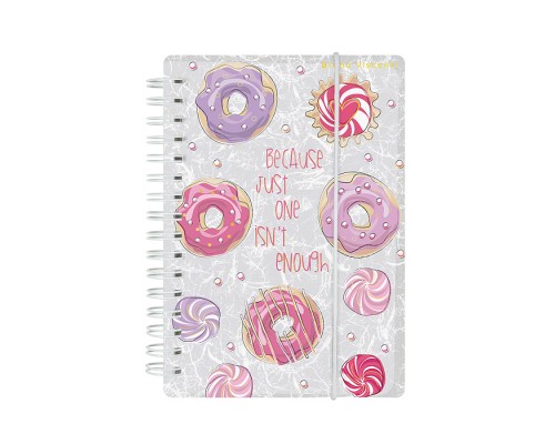 Записная книжка "Cute Journal Mini" А6, 80 л. на гребне с резинкой "сладкое настроение. Пончики", клетка