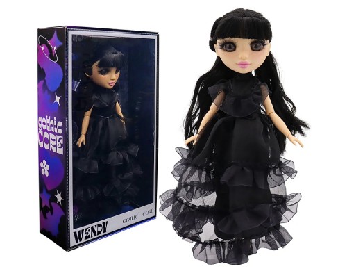 Модная кукла коллекция Glam Core, Венди Gothic Core, в черном платье, 27см,