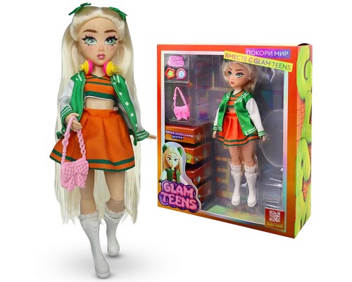 Модная кукла коллекция Glam Teens Рокси с аксессуарами, 25 см,