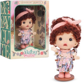 Виниловая кукла Baby Cute с бантиком, 10 см