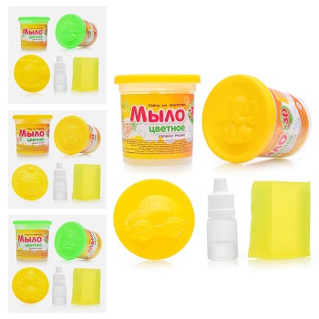 Мыло своими руками цветное, в банке "Ананас"