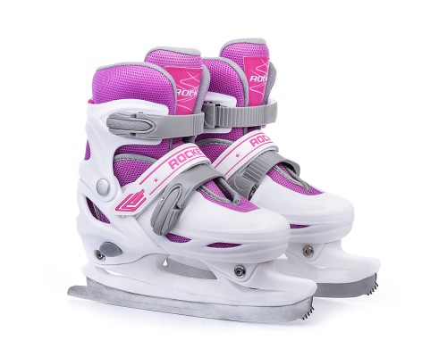 Коньки детские M бело-розовые