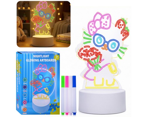 Набор для творчества  "Доска для рисования-светильник Кошечка" в коробке