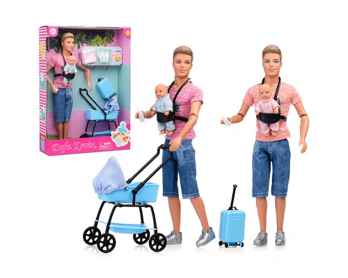 Кукла "Молодой папа" с малышом и аксессуарами, в коробке