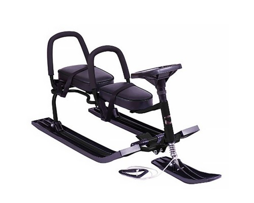 Игрушка Снегокат детский 503 "TWINS BABY" для двоих с двумя складными спинками (Черный)