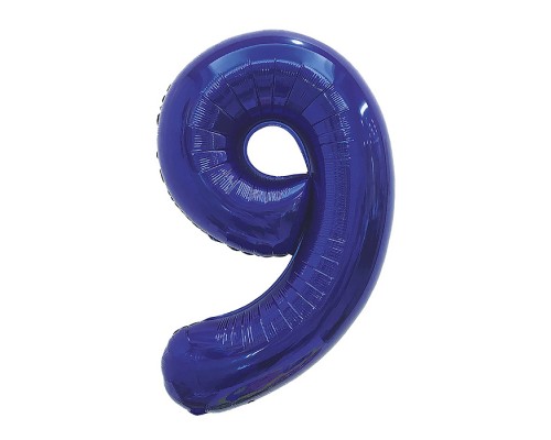Шар (32''/81 см) Цифра, 9, Темно-синий, 1 шт. в уп.