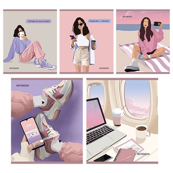 Тетрадь 48л. клетка А5 "Твой день" скрепка (микс)