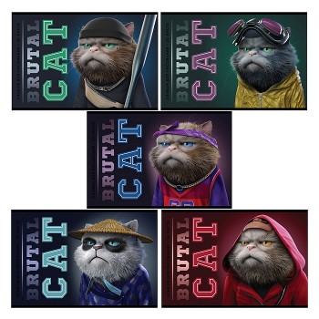 Альбом для рисования 24л. "Брутальные коты" А4 скрепка