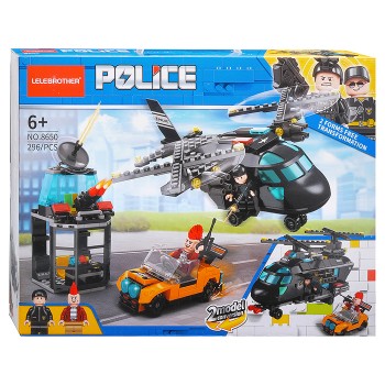 Конструктор "Патрульный вертолет" (296 дет.) в коробке