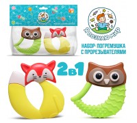 Набор погремушек "Енотик и совушка" в пакете